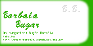 borbala bugar business card