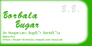 borbala bugar business card